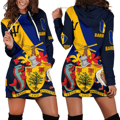Barbados Special Flag Women's Hoodie Dress