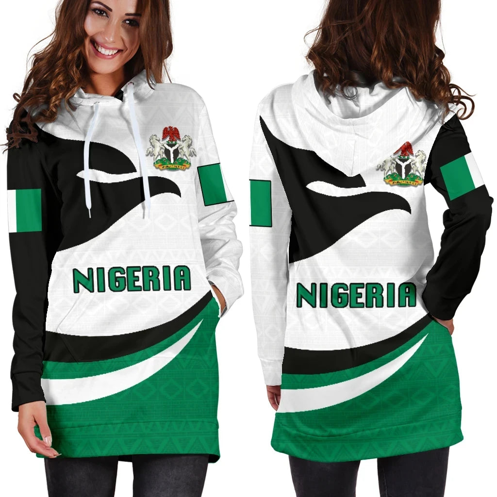 Nigeria Women Hoodie Dress Proud Version K4