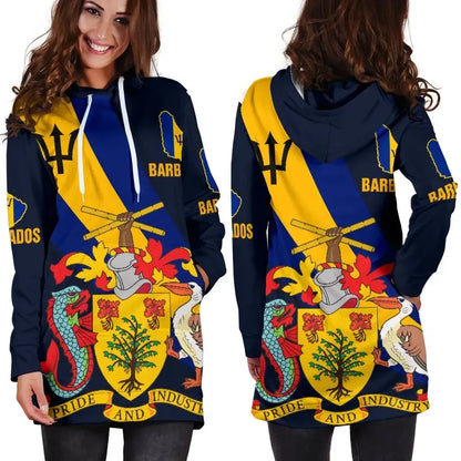 Barbados Special Flag Women's Hoodie Dress