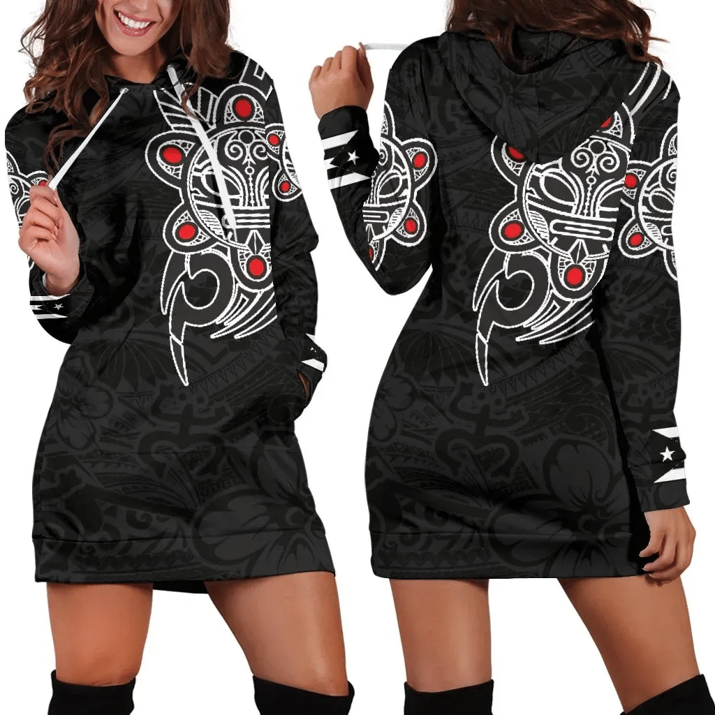 Puerto Rico Taino Sun Coqui Frog Tribal Hoodie Dress