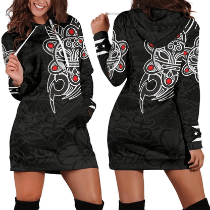 Puerto Rico Taino Sun Coqui Frog Tribal Hoodie Dress