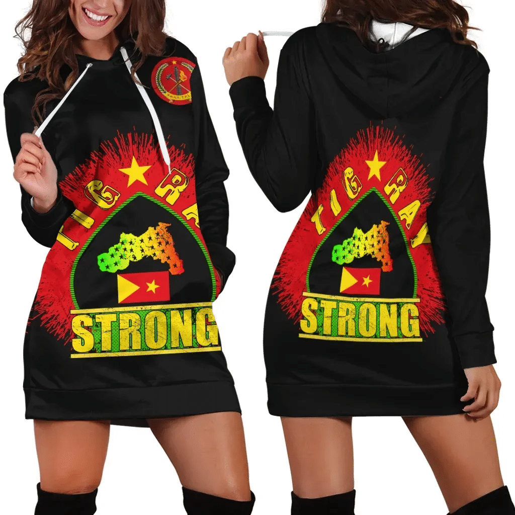 Tigray Hoodie Dress Strong Black