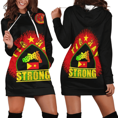 Tigray Hoodie Dress Strong Black