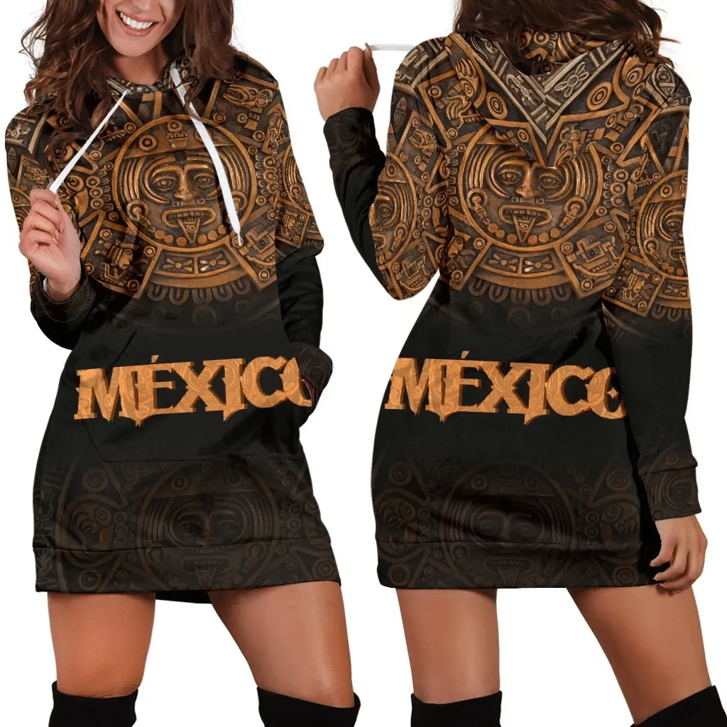 Mexico Aztec Hoodie Dress The Ancient Aztec Calendar