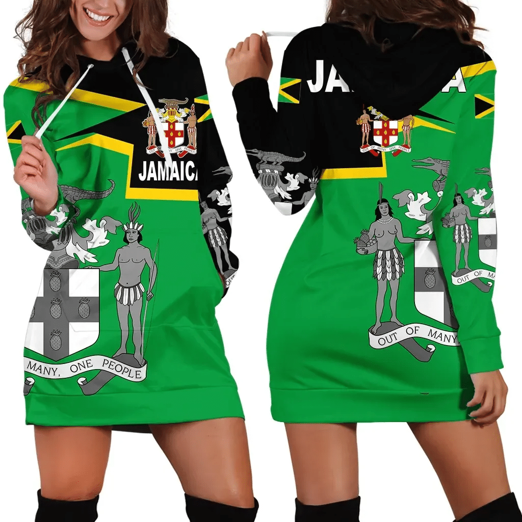 Jamaica Hoodie Dress Coat Of Arms New Style