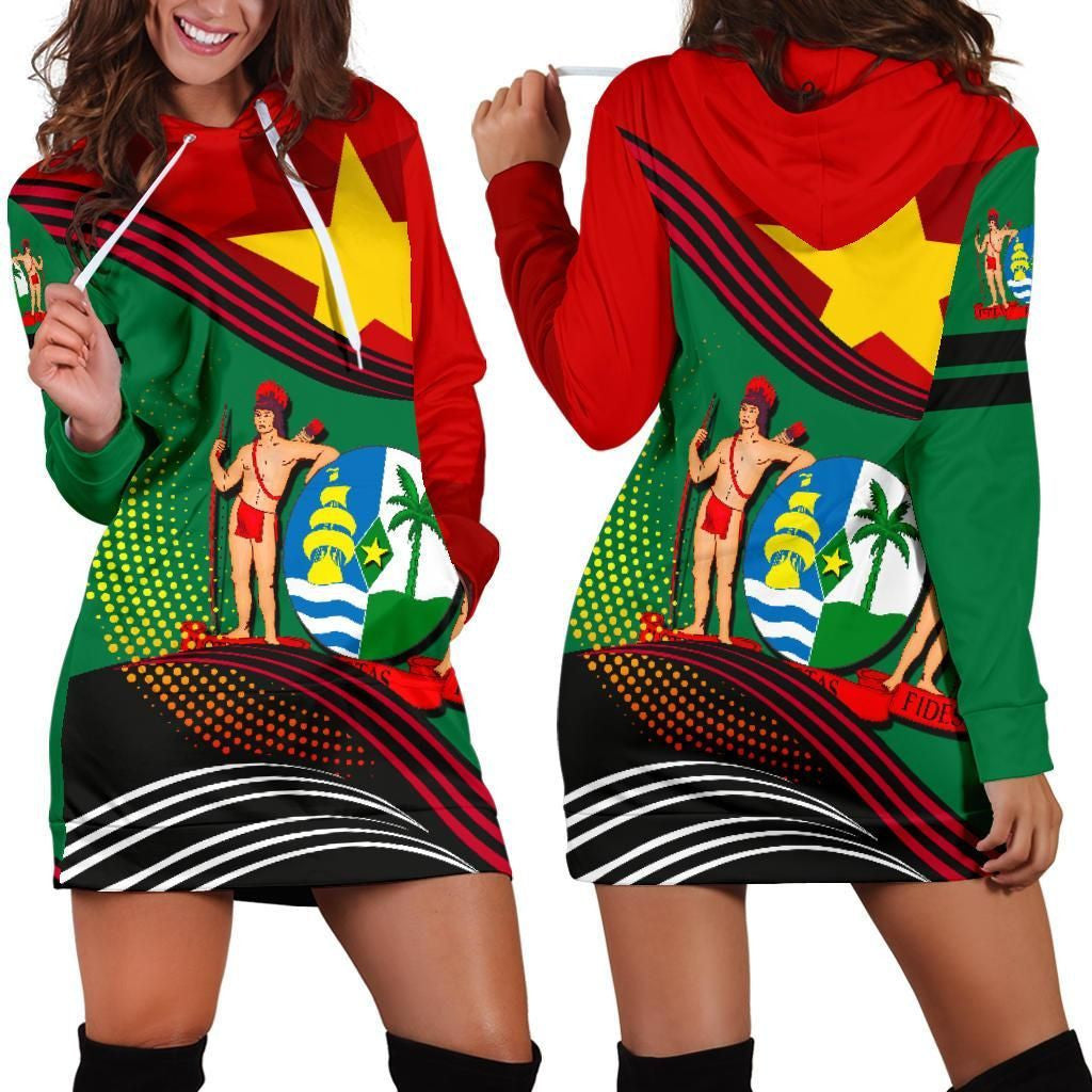 Suriname Hoodie Dress Fall In The Wave K7