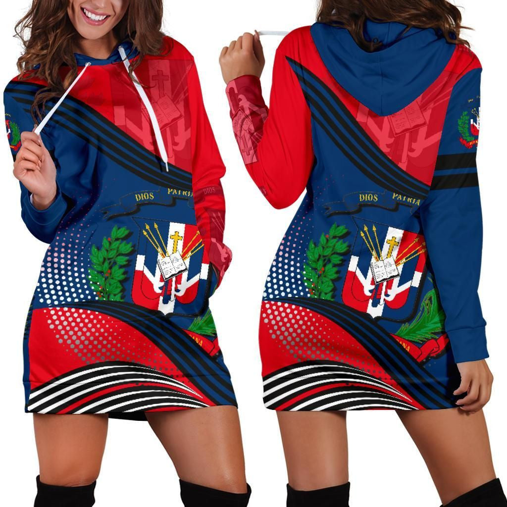 Dominican Republic Hoodie Dress Fall In The Wave K7