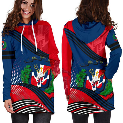 Dominican Republic Hoodie Dress Fall In The Wave K7