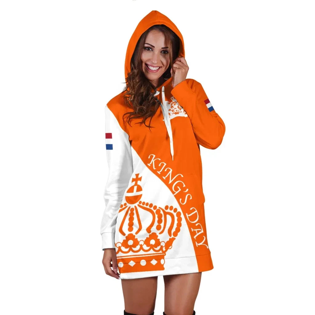 Netherlands Hoodie Dress King Day Crown
