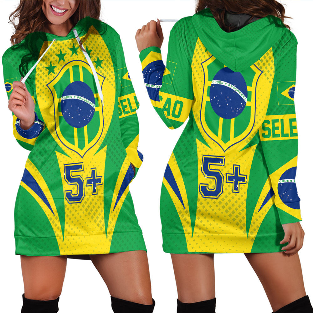 Clothing Brazil Action Flag Style Sport Hoodie Dress