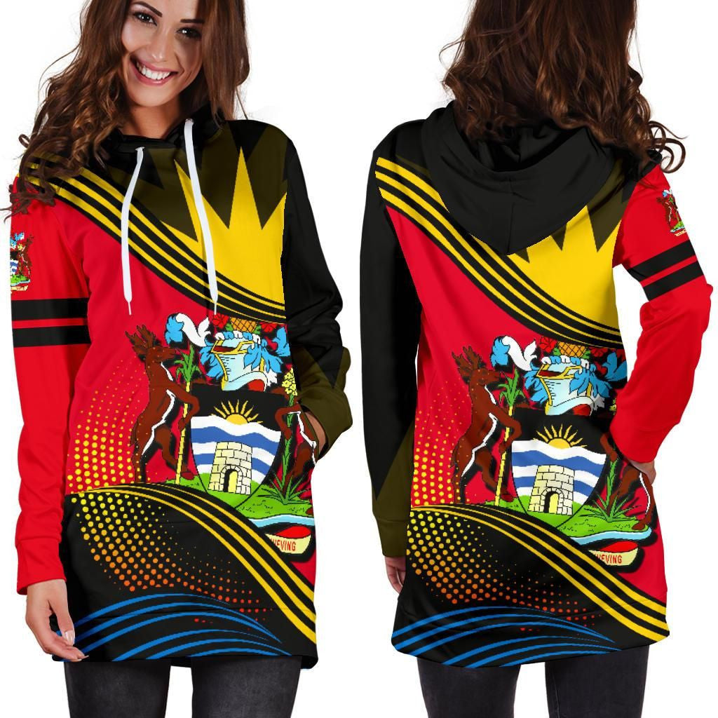 Antigua And Barbuda Hoodie Dress Fall In The Wave K7