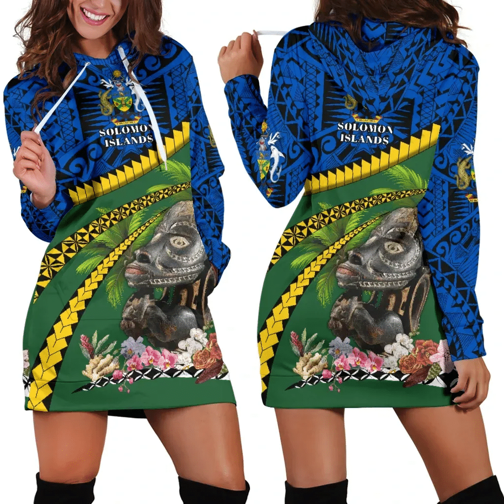 Solomon Islands Canoe Prow Women Hoodie Dress Road to Hometown K4