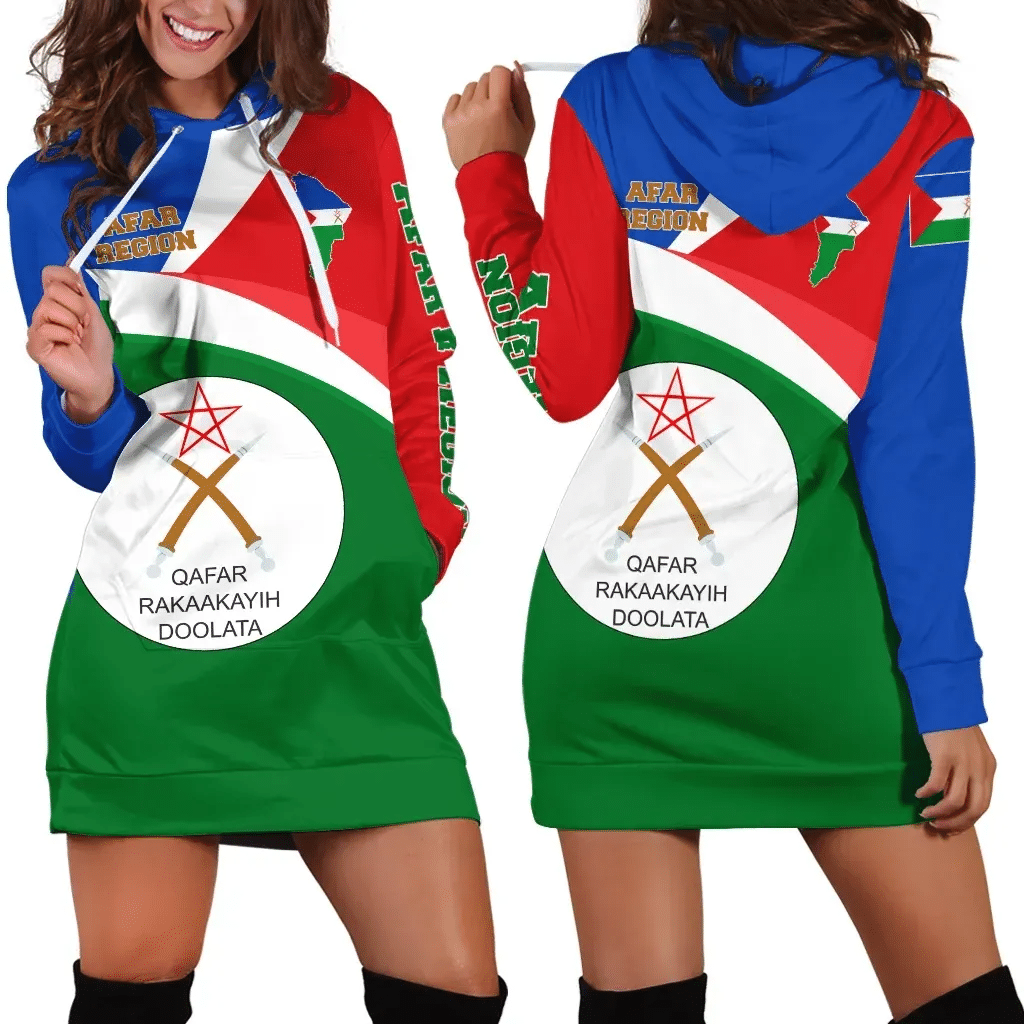 Afar Region Hoodie Dresses, Afar Region Flag Maps Green