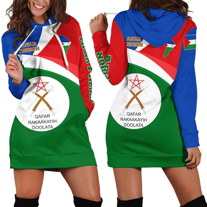 Afar Region Hoodie Dresses, Afar Region Flag Maps Green