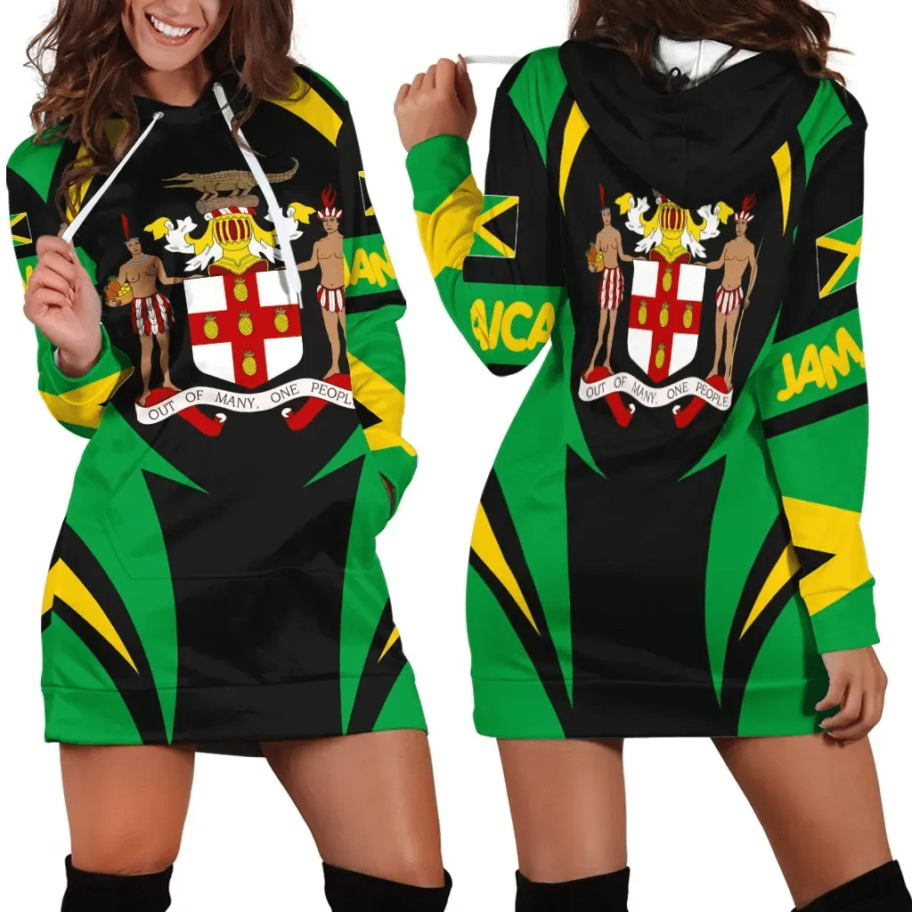 Jamaica Hoodie Dress Action Flag