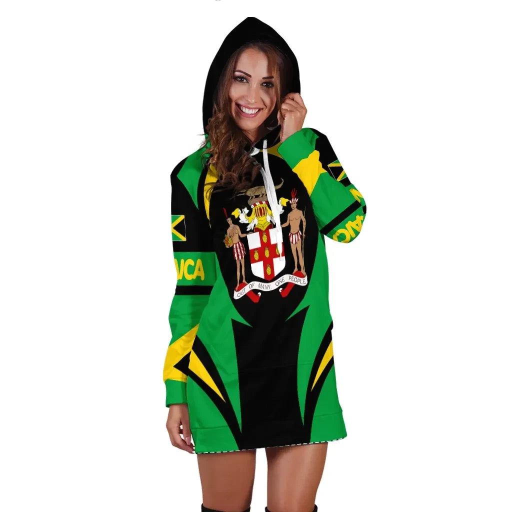 Jamaica Hoodie Dress Action Flag