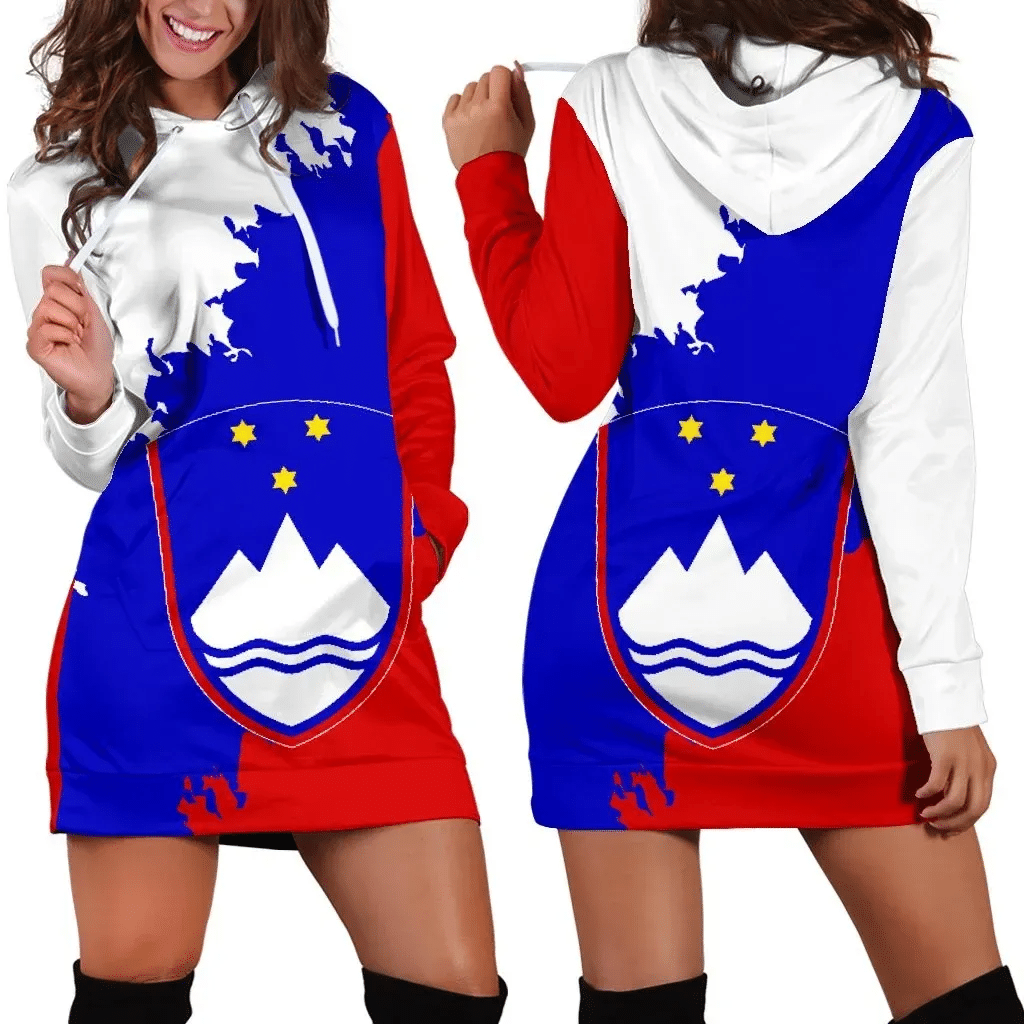 Slovenia Improve Cross Flag Hoodie Dress