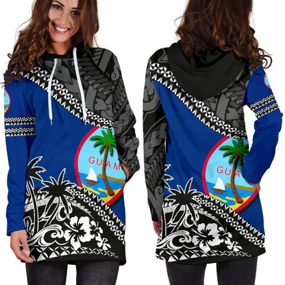 Guam Hoodie Dress Fall In The Wave K7