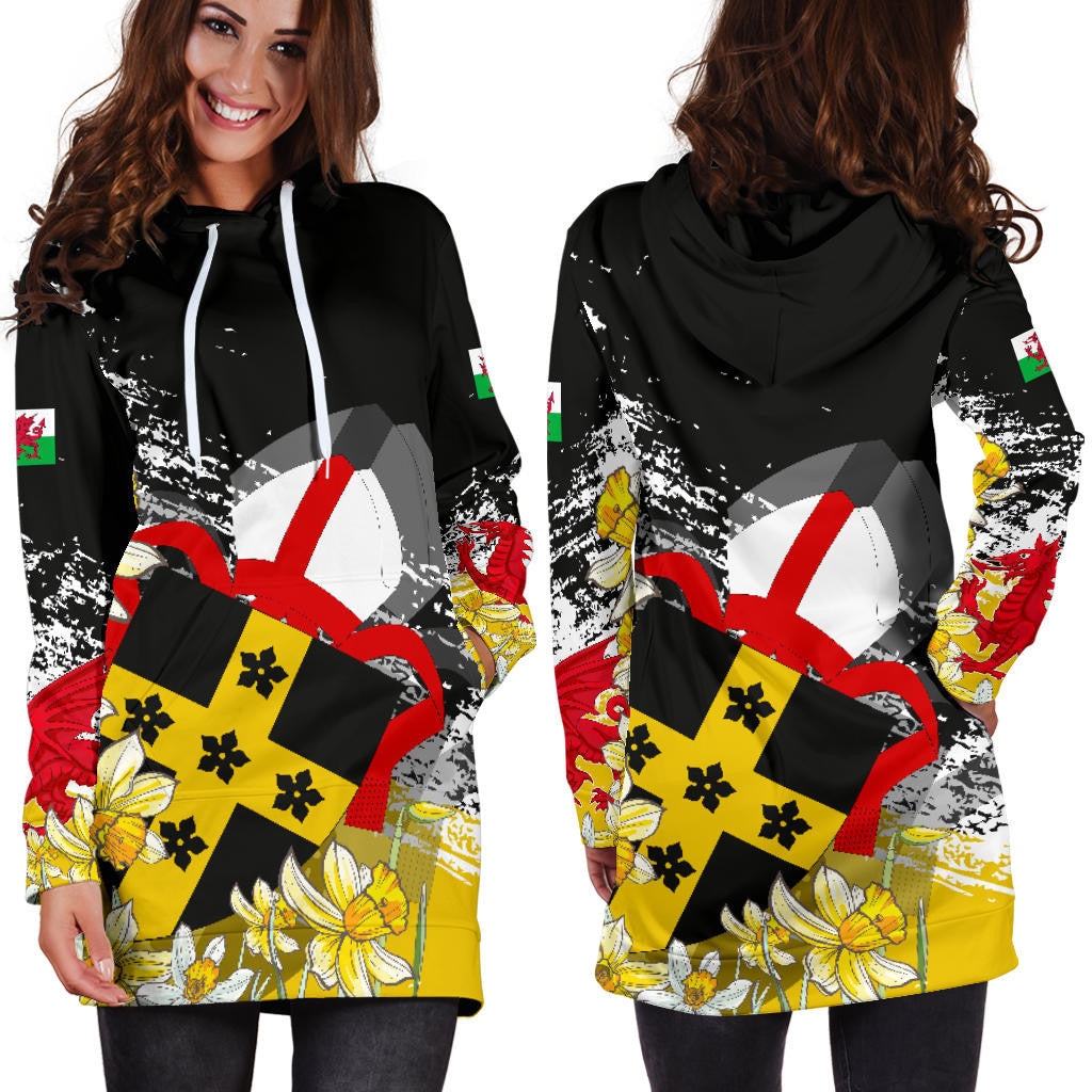 Wales Hoodie Dress Saint David Dragon Flag Special Women