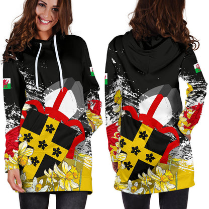 Wales Hoodie Dress Saint David Dragon Flag Special Women