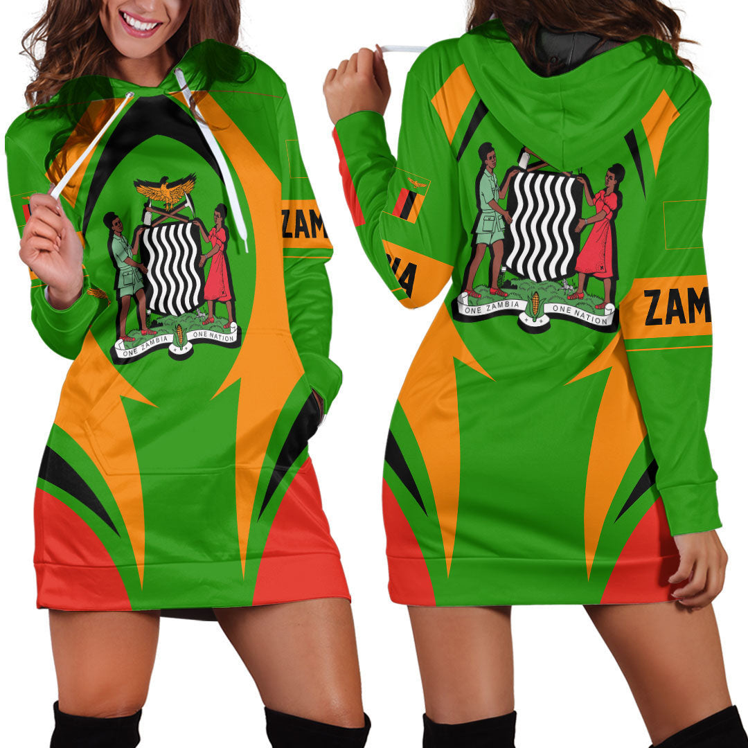 Clothing Zambia Action Flag Hoodie Dress