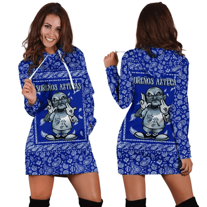 Sure‚àö¬±os Aztecas Hoodie Dress Blue Bandana