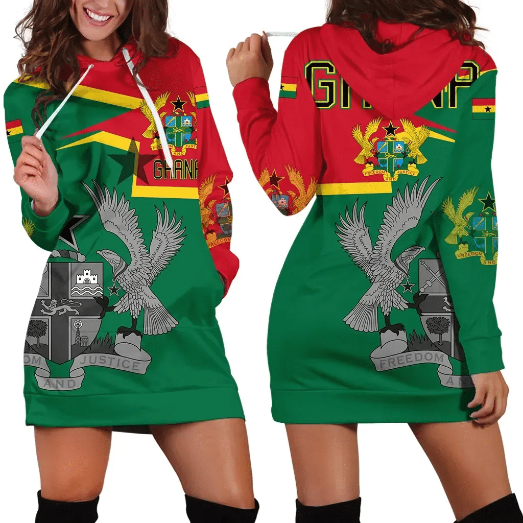 Ghana Coat Of Arms Hoodie Dress New Style