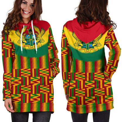 Ghana Women's Hoodie Dress Kente Cloth TH5