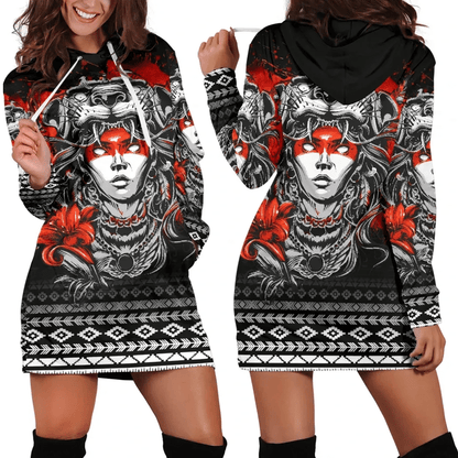 Aztec Hoodie Dress Jaguar Warrior Special