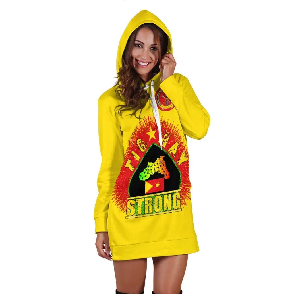 Tigray Hoodie Dress Tigray Strong Yellow