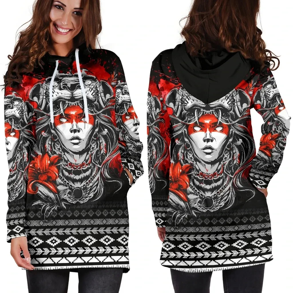 Aztec Hoodie Dress Jaguar Warrior Special