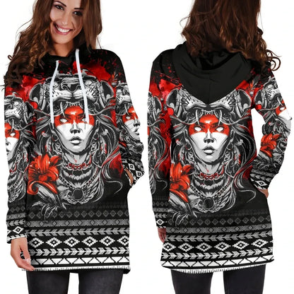 Aztec Hoodie Dress Jaguar Warrior Special