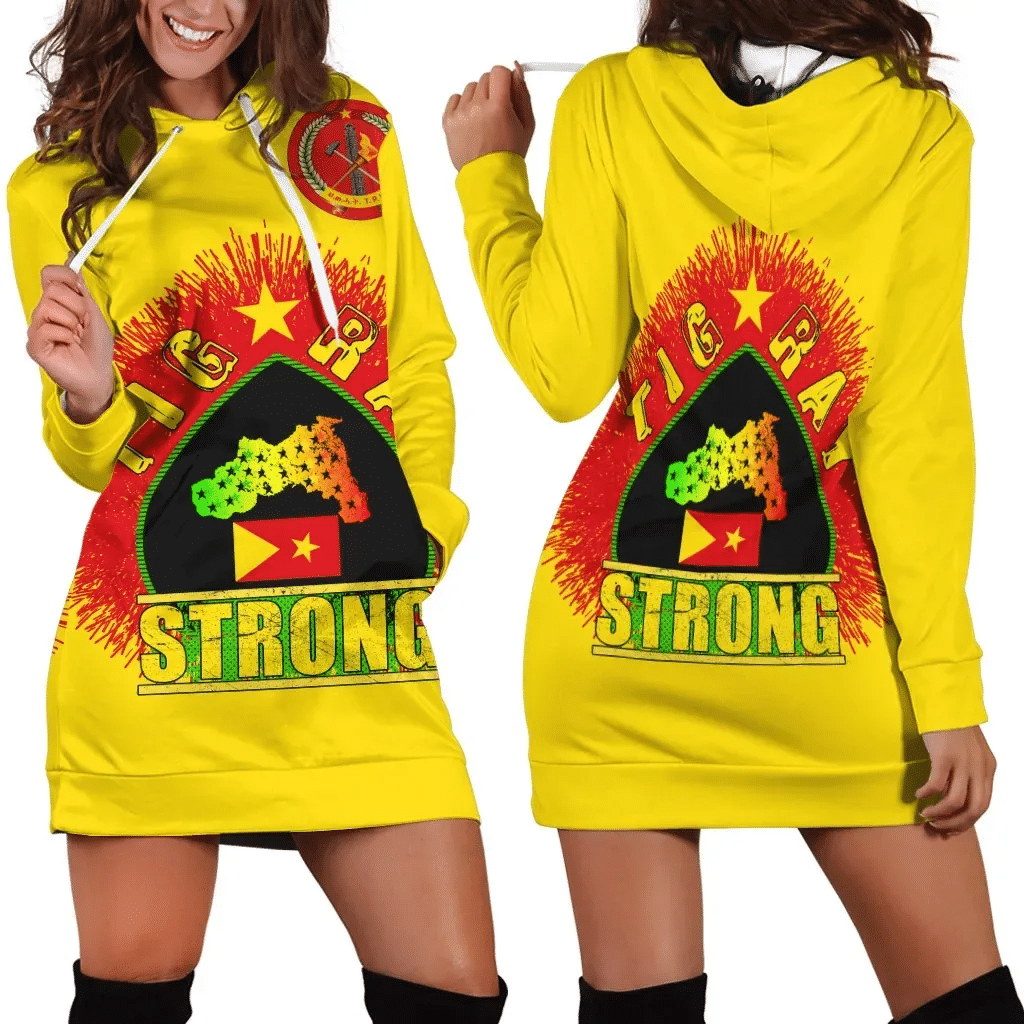 Tigray Hoodie Dress Tigray Strong Yellow