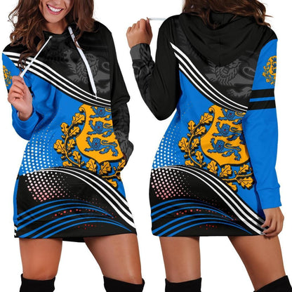 Estonia Hoodie Dress Fall In The Wave K7