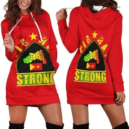 Tigray Hoodie Dress Strong Red