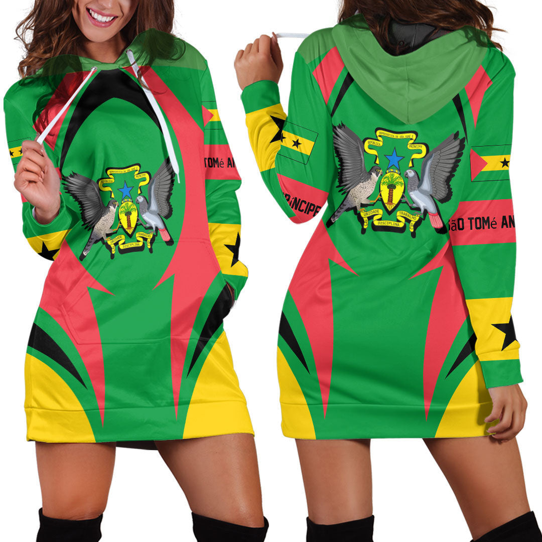 Clothing S√£o Tom√© and Pr√≠ncipe Action Flag Hoodie Dress