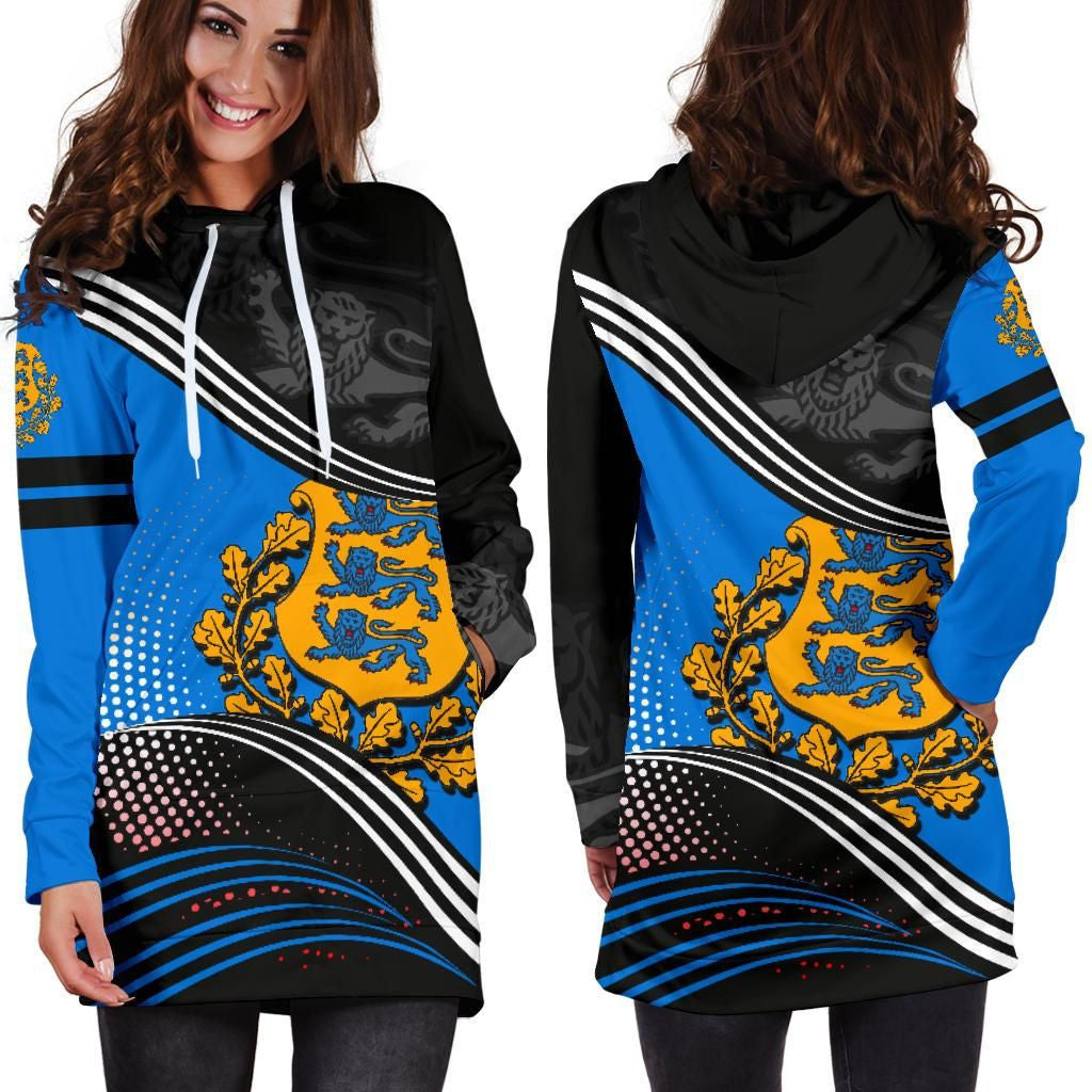 Estonia Hoodie Dress Fall In The Wave K7