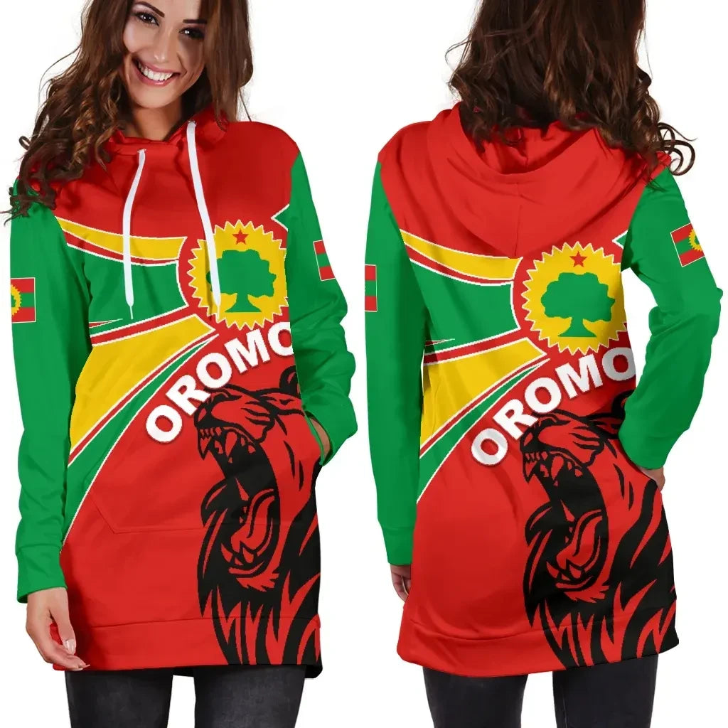 Oromo Hoodie Dress Oromo Round Coat Of Arms Women