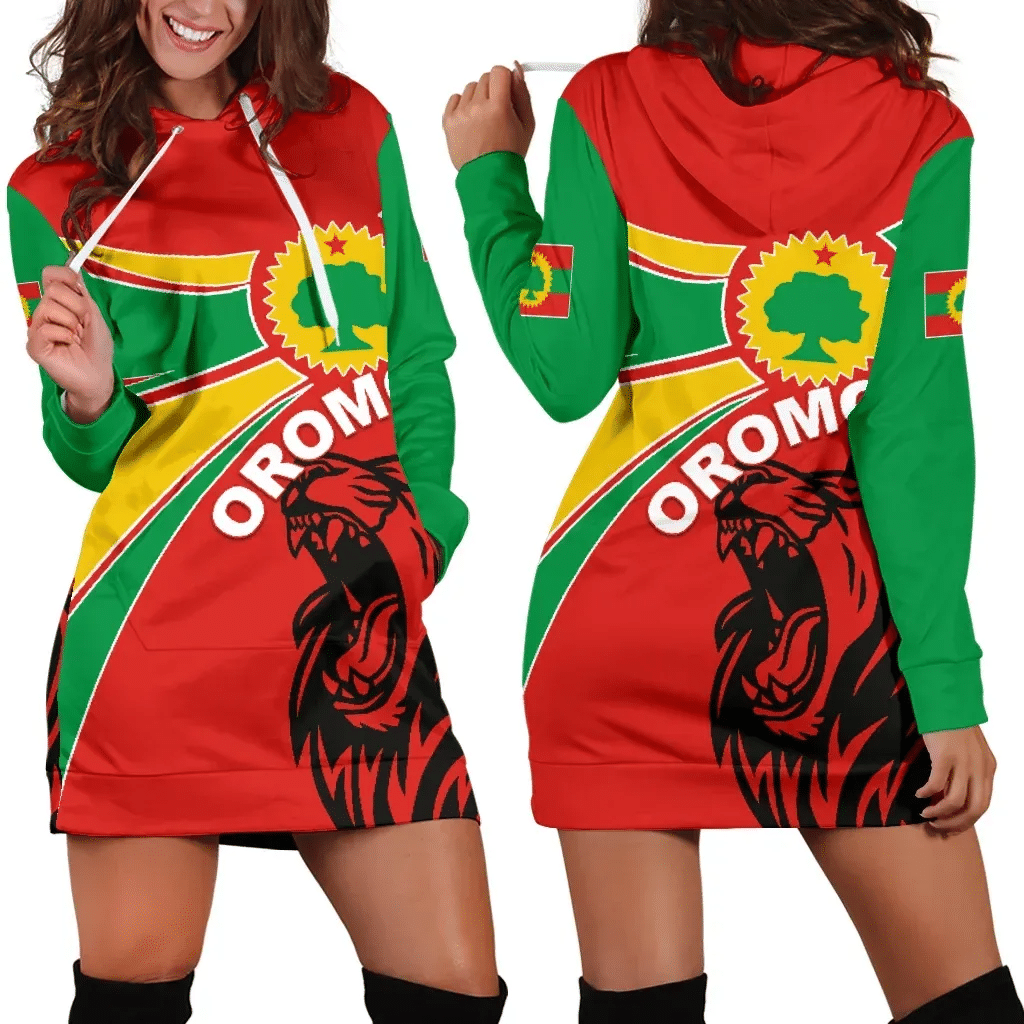 Oromo Hoodie Dress Oromo Round Coat Of Arms Women