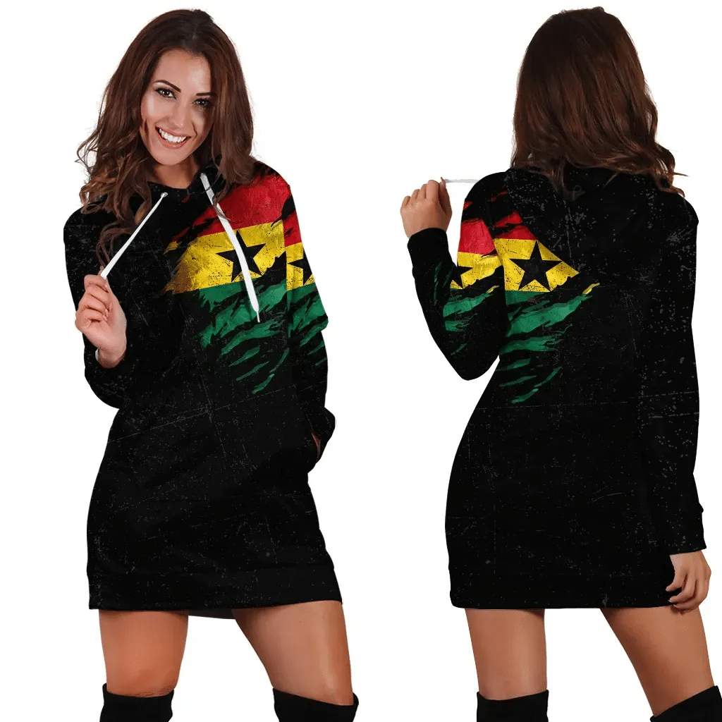 Ghana In Me Hoodie Dress Special Grunge Style