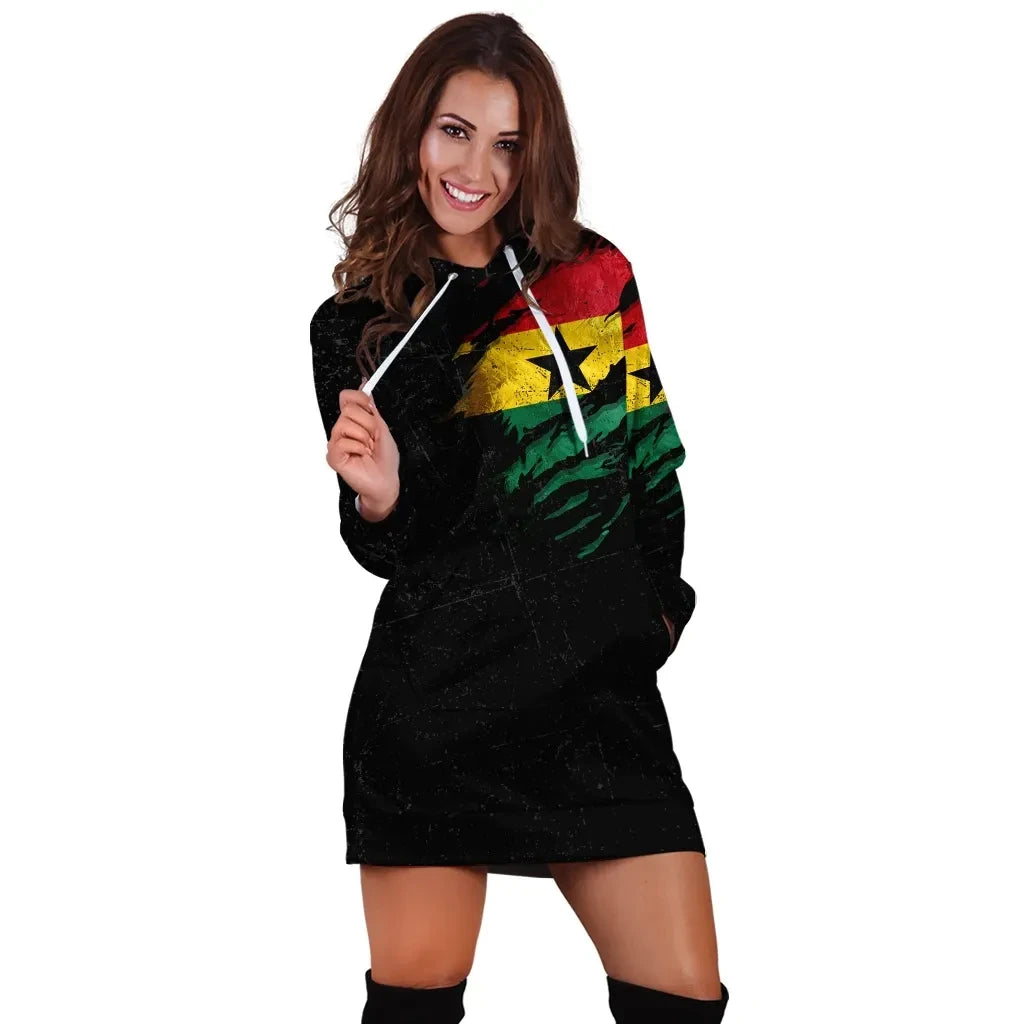 Ghana In Me Hoodie Dress Special Grunge Style