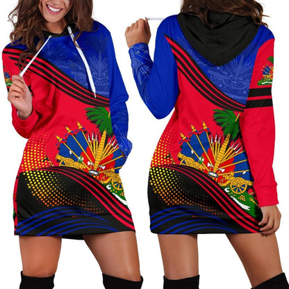 Haiti Hoodie Dress Fall In The Wave K7