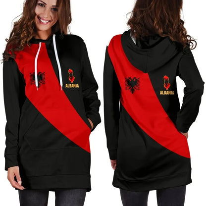 Albania Women's Hoodie Dress Special Flag