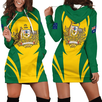 Australia Hoodie Dress Action Flag Green