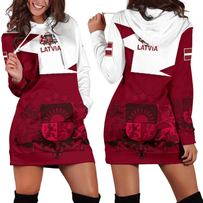 Latvia Hoodie Dress HOME