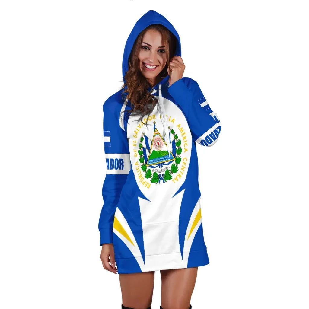 El Salvador Hoodie Dress Action Flag