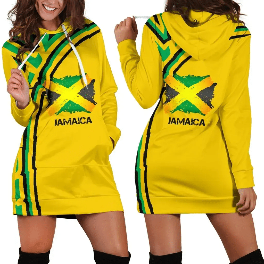 Jamaica Vintage Flag Hoodie Dress