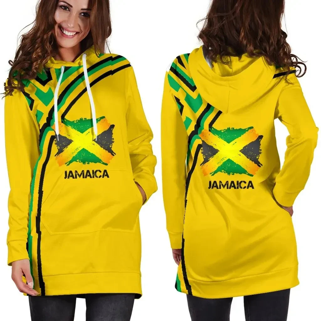 Jamaica Vintage Flag Hoodie Dress