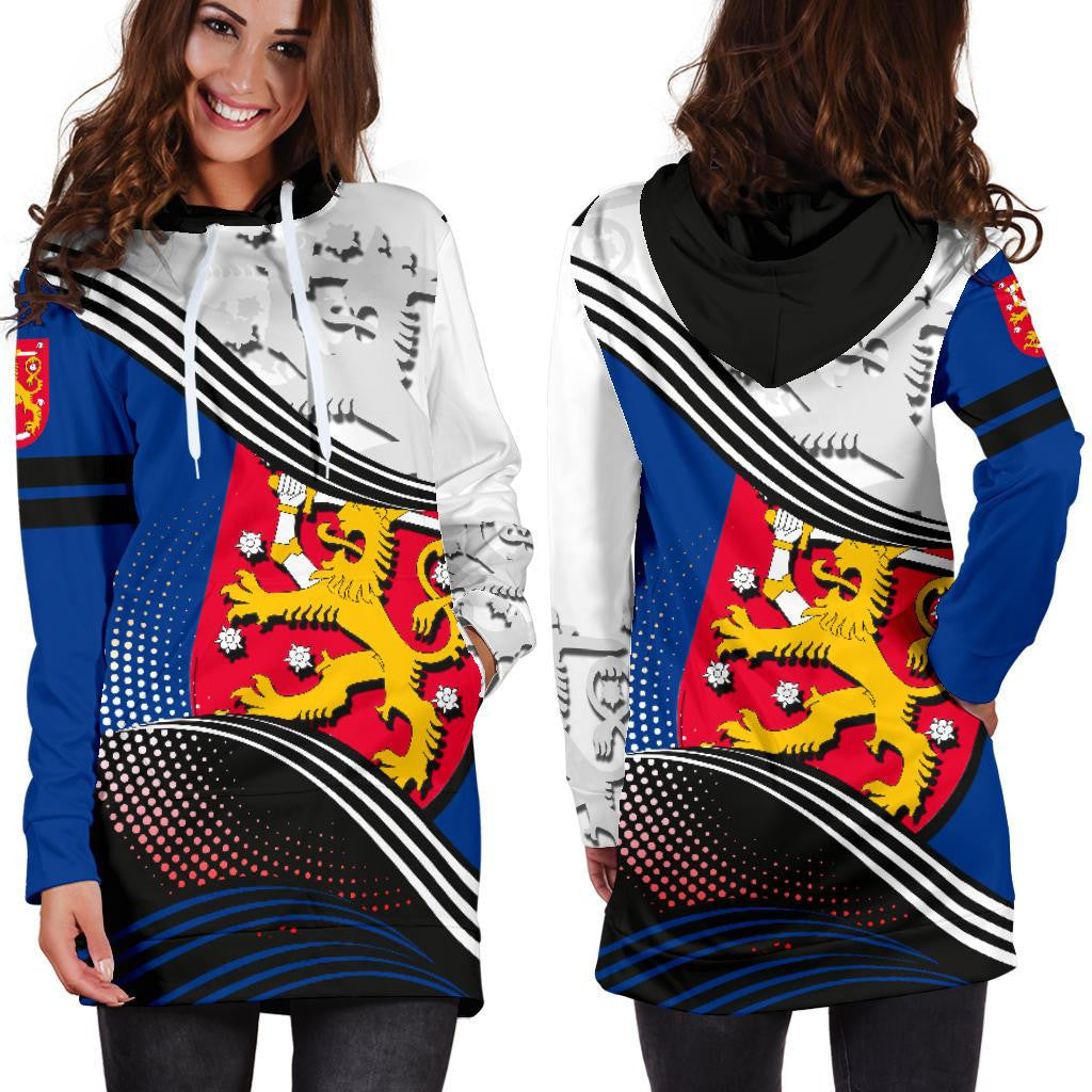 Finland Hoodie Dress Fall In The Wave K7