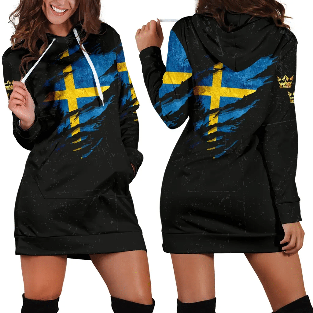 Sweden In Me Hoodie Dress Special Grunge Style